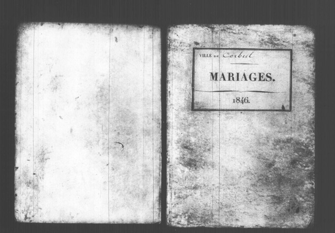 CORBEIL. Mariages : registre d'état civil (1846). 