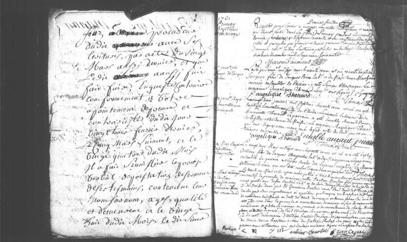 PRUNAY-SUR-ESSONNE. Paroisse Saint-Martin : Baptêmes, mariages, sépultures : registre paroissial (1761-1785). 