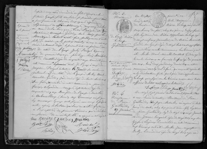 MONTGERON. Naissances, mariages, décès : registre d'état civil (1863-1867). 