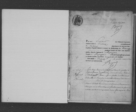 ARPAJON. Mariages : registre d'état civil (1864-1872). 