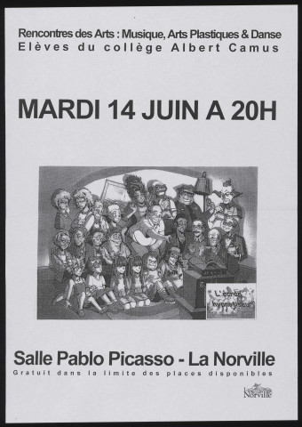 NORVILLE (la).- Rencontres des Arts : musique, arts plastiques et danse, par les élèves du collège Albert Camus, Salle Pablo Picasso, 14 juin 2011. 