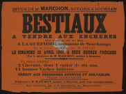 SONCHAMPS [Yvelines]. - Vente aux enchères de bestiaux, ferme de la Guépière, 23 avril 1899. 