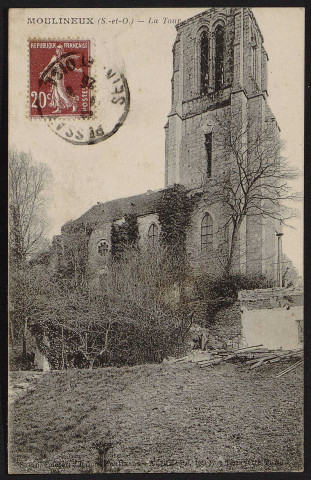 Chalou-Moulineux.- Moulineux. La tour [de l'église Saint-Thomas-Becket] (1926). 