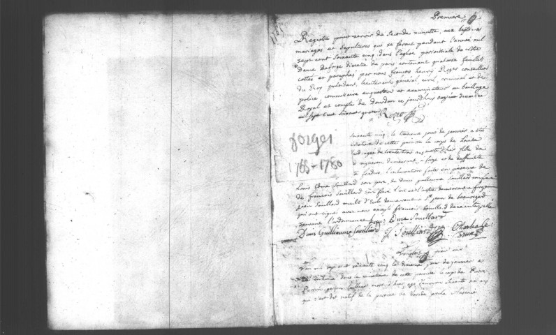 FORGES-LES-BAINS. Paroisse Notre-Dame : Baptêmes, mariages, sépultures : registre paroissial (1765-1780). 