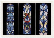 MILLY-LA-FORET. - Chapelle Saint-Blaise des Simples. Les trois vitraux [Editeur Ballerini, Milly-la-Forêt, couleur]. 