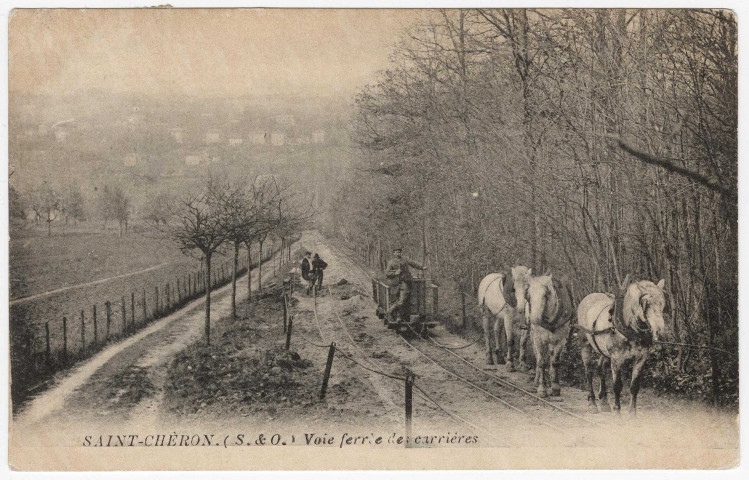 SAINT-CHERON. - Voie ferrée des carrières [Editeur Royer, Debuisson, 1907, timbre à 5 centimes]. 