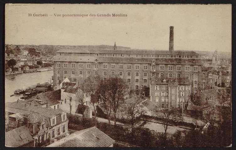 Corbeil-Essonnes.- Vue panoramique des grands moulins [1920-1930]. 