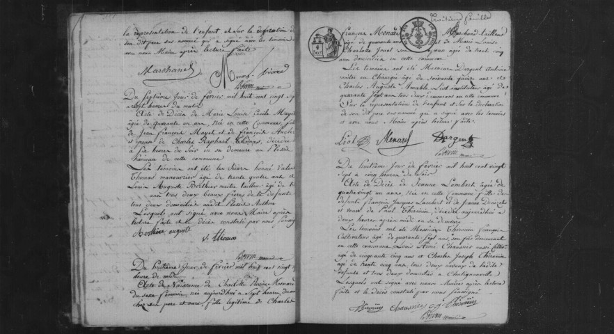 AUTHON-LA-PLAINE. Naissances, mariages, décès : registre d'état civil (1827-1838). 