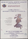 MONTGERON. - Exposition : une belle époque ? Montgeron au temps de la villégiature, Musée municipal Josephe Jacquiot, 5 novembre-27 novembre 1994. 