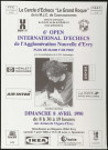 EVRY. - 6ème open international d'échecs de l'agglomération nouvelle d'Evry, Arènes de l'Agora, 8 avril 1990. 
