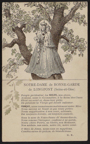 LONGPONT-SUR-ORGE.- Notre-Dame de Bonne Garde de Longpont : poème [1920-1930].