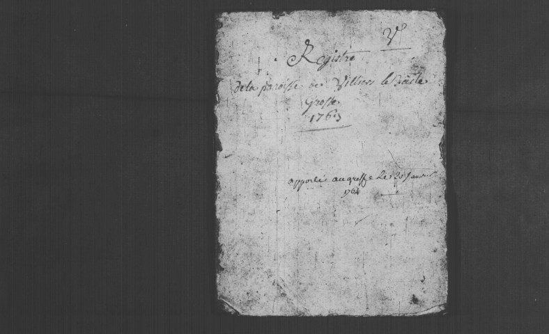 VILLIERS-LE-BACLE. Paroisse Notre-Dame : Baptêmes, mariages, sépultures : registre paroissial (1750-1763). 