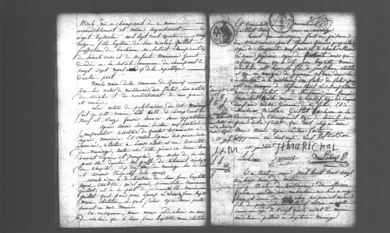 QUINCY-SOUS-SENART. Naissances, mariages, décès : registre d'état civil (1820-1839). 
