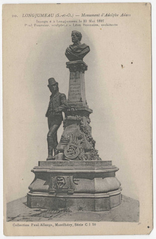 LONGJUMEAU. - Monument d'Adolphe Adam. Paul Allorge, Debuisson. 