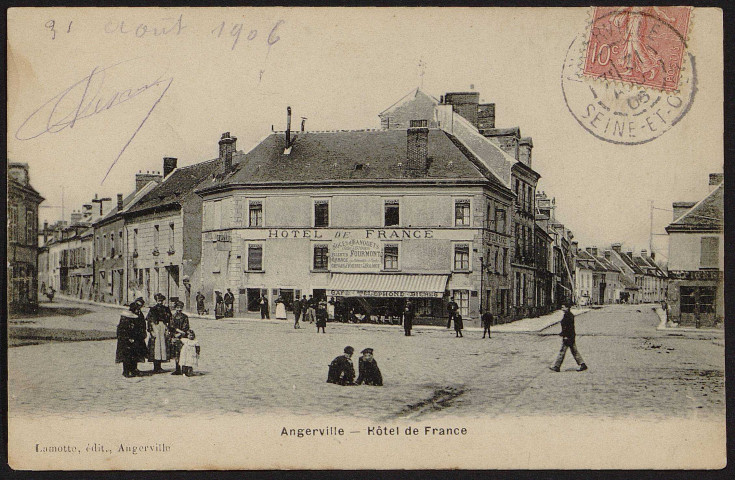 Angerville.- Hôtel de France (31 août 1906). 