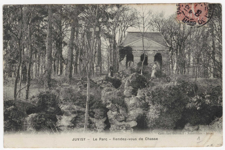 JUVISY-SUR-ORGE. - Le parc. Rendez-vous de chasse. Duhamel (1906), 12 lignes, 10 c, ad. 