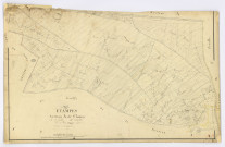 ETAMPES. - Section A - Chesnay (le), 4, ech. 1/2500, coul., aquarelle, papier, 65x102 (1824). 