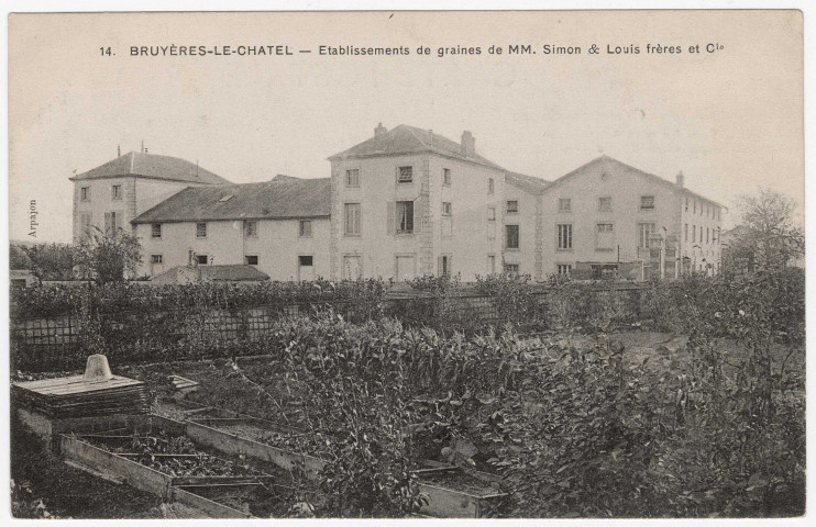 BRUYERES-LE-CHATEL. - Etablissements de graines de MM. Simon et Louis Frères et Cie à Bruyères. 