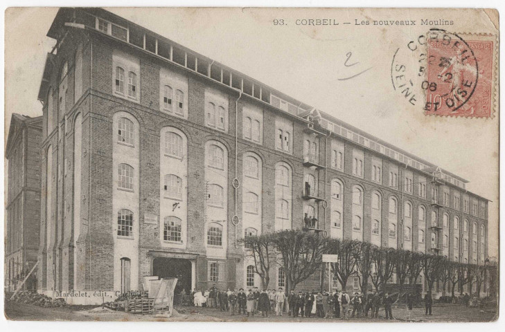 CORBEIL-ESSONNES. - Les nouveaux moulins, Mardelet, 1906, 4 lignes, 10 c, ad. 