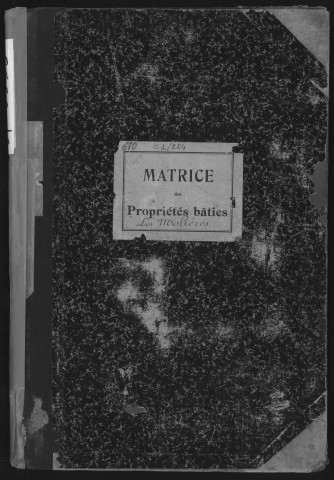 MOLIERES (LES). - Matrice des propriétés bâties [cadastre rénové en 1937]. 