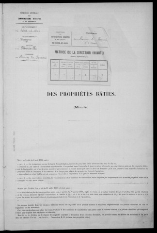 BOISSY-LA-RIVIERE. - Matrice des propriétés bâties [cadastre rénové en 1940]. 