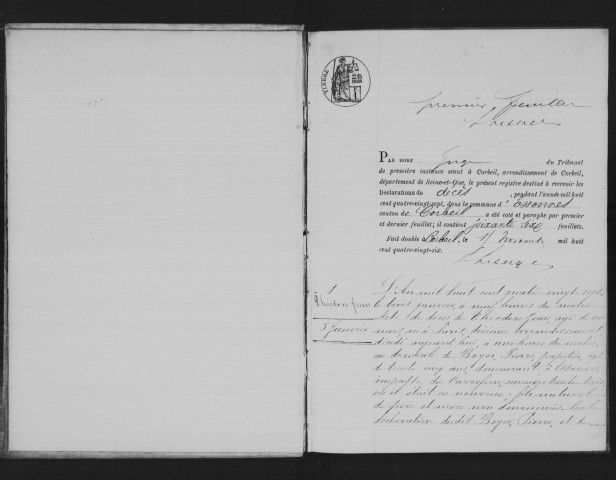 ESSONNES. Décès : registre d'état civil (1887). 