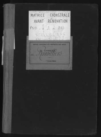 ROINVILLIERS. - Matrice des propriétés non bâties [cadastre rénové en 1934]. 