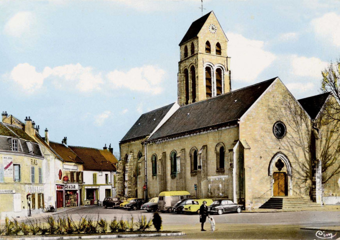 WISSOUS. - L'église. Place du Colonel Flatters [1909, timbre à 5 centimes]. 