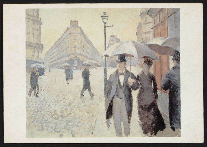 Gustave Caillebotte. Temps de pluie à Paris, au carrefour des rues de Turin et de Moscou, vers 1877, huile sur toile [1990-2000].