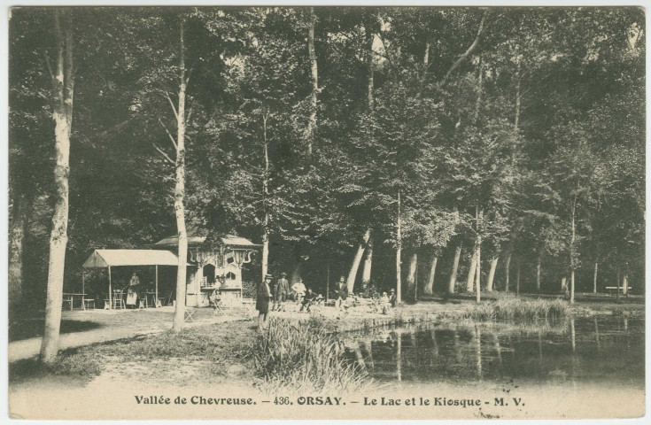ORSAY. - Le lac et le kiosque. Edition MV, 1905, 1timbreà 5 centimes. 