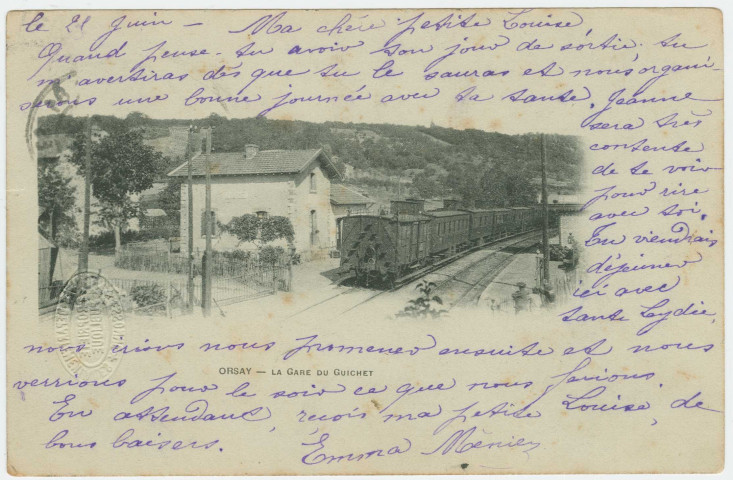ORSAY. - Le Guichet. La gare du Guichet. Edition Bréger, 1903, 1 timbre à 10 centimes. 