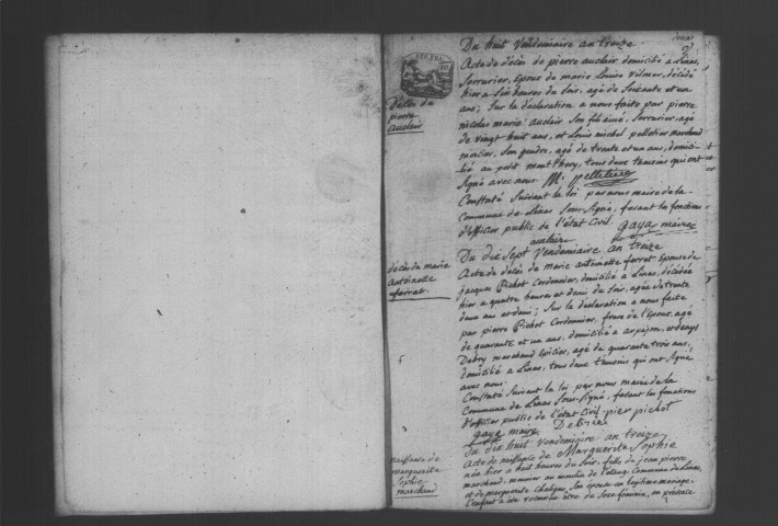 LINAS. Naissances, mariages, décès : registre d'état civil (1804-1810). 