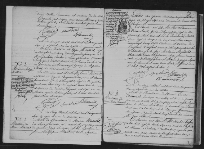 AUVERNAUX. Naissances, mariages, décès : registre d'état civil (1856-1872). 