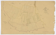 FONTAINE-LA-RIVIERE. - Section B - Village (le), 3, ech. 1/1250, coul., aquarelle, papier, 66x103 (1831). 