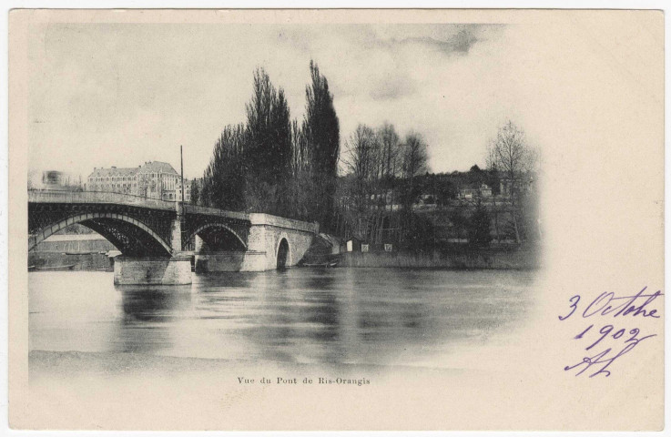 RIS-ORANGIS. - Vue du pont de Ris-Orangis [Editeur Breger, 1902, timbre à 5 centimes]. 