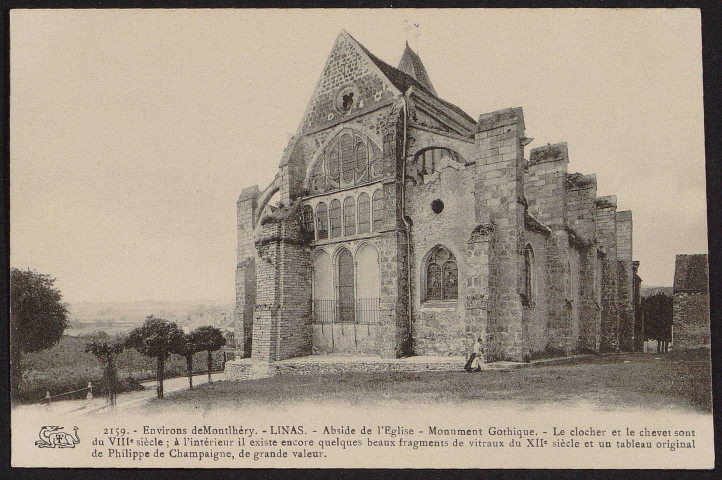 Linas.- Abside de l'église [1904-1910]. 