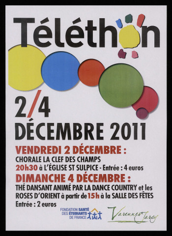 VARENNES-JARCY.- Téléthon, 2 décembre-4 décembre 2011. 