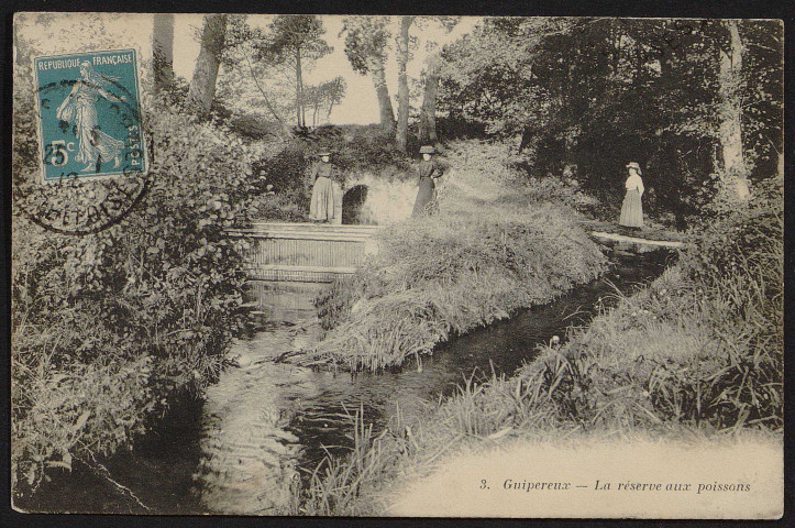 LONGPONT-SUR-ORGE. - Guipereux, la réserve aux poissons (25 janvier 1912).