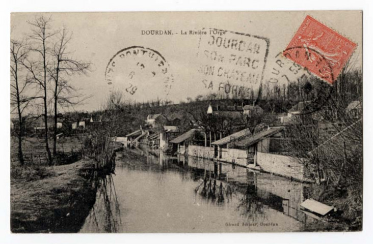 DOURDAN. - La rivière de l'Orge. Girard (1929), 9 lignes, 50 c, ad. 