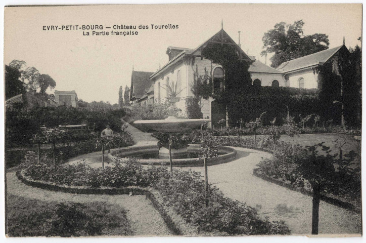 EVRY. - Château des Tourelles, le jardin, la partie française. Photo Edition Bouchetal. 