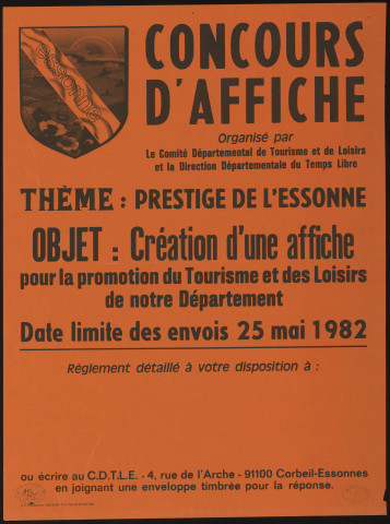 Essonne [Département]. - Concours d'affiche. Création d'une affiche pour la promotion du tourisme et des loisirs dans le département, 1982. 