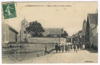 CONGERVILLE-THIONVILLE. - L'église et la rue de Chalou. Editeur Rameau, 1914, timbre à 5 centimes. 