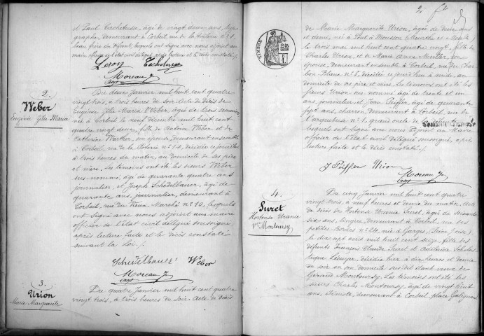 CORBEIL. Décès : registre d'état civil (1883). 