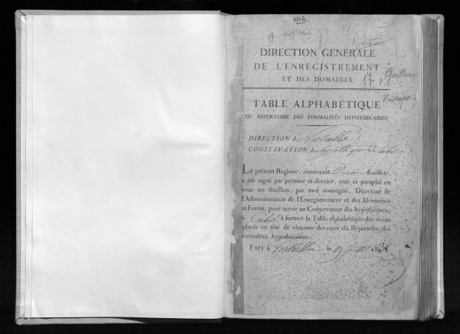 Volume n° 17 : Guillou-Houdager (registre ouvert en 1835).