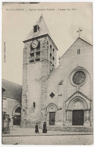 MONTLHERY. - L'église Sainte-Trinité [Editeur La Photo, 1907, timbre à 5 centimes]. 