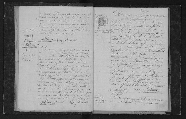 ROINVILLIERS. Naissances, mariages, décès : registre d'état civil (1861-1875). 