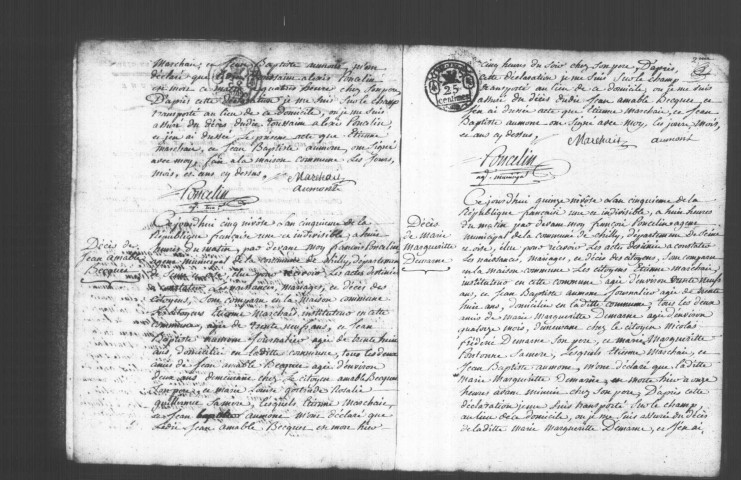 CHILLY-MAZARIN. Naissances, mariages, décès : registre d'état civil (1793-an V). 