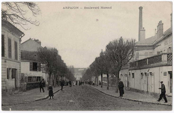 ARPAJON. - Boulevard Morand, Borné, 1906, 2 mots, 5 c, ad. 