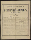 Seine-et-Oise [Département]. - Liste des géomètres-experts titulaires, Chambre syndicale des géomètres-experts de la Seine-et-Oise, 1905-1906. 