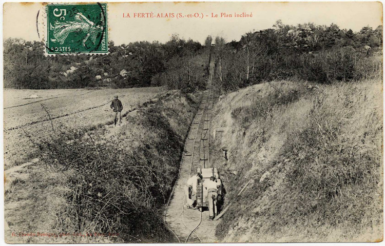 Prêt Cassagne - La Ferté-Alais, plan incliné : carte postale [1907-1910]